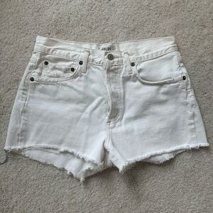 Agolde White Jean Shorts